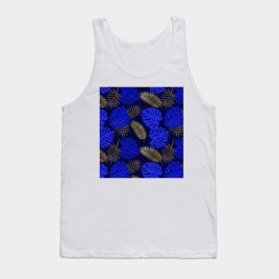 MODERN TROPICAL BLUE AND GOLD 2 Tank Top